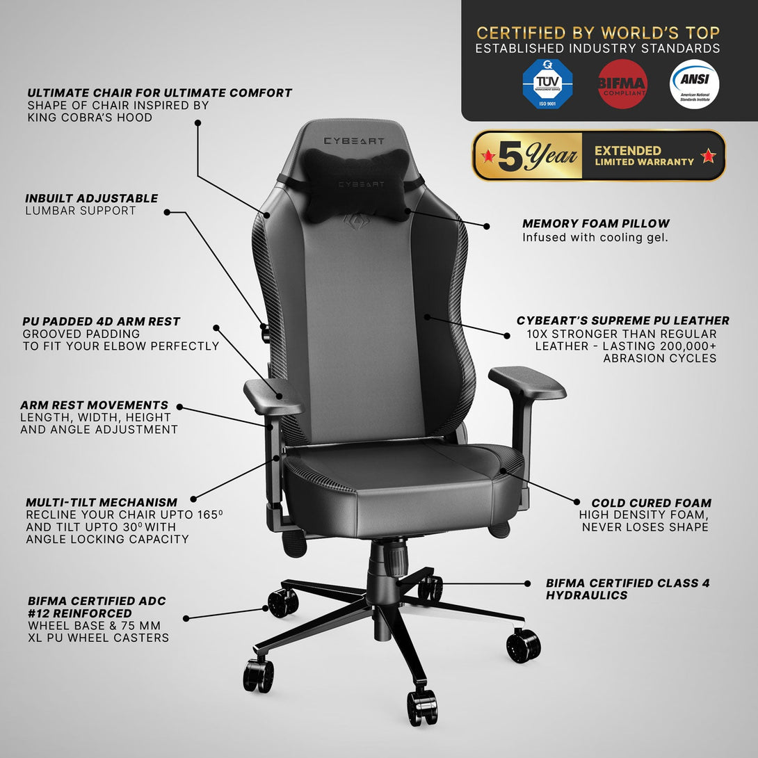 Cybeart Apex Series Ghost Black Gaming Chair